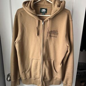 Roots Brown Men's Zip-Up Hoodie